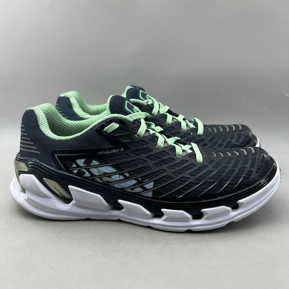 Hoka One One Vanquish 3 Running Shoes Women Size 9.5 Green Sneakers NO INSOLES